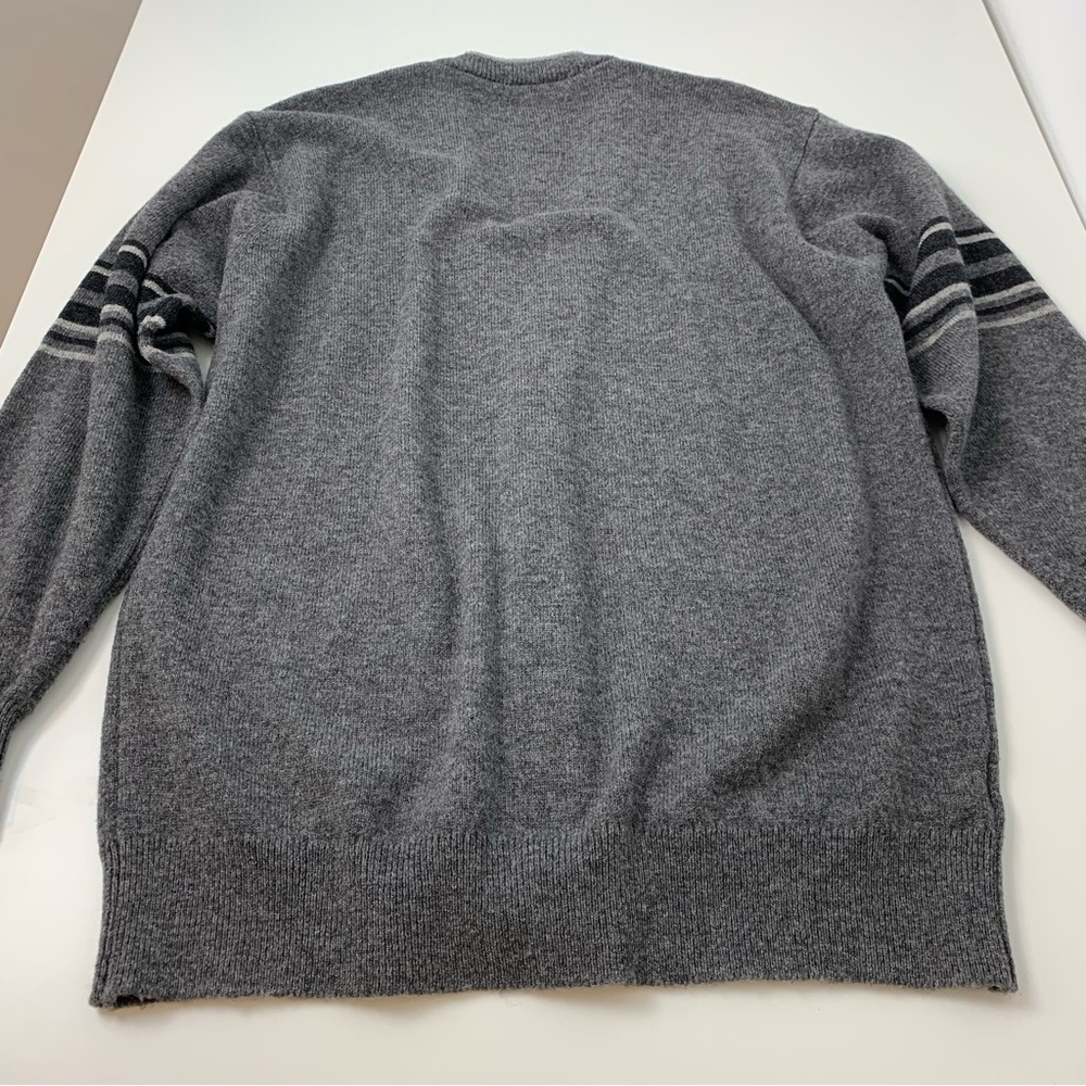 St Michael Cardigan Sweater Knit Gray Sz Medium Lambswool Pockets Grandpacore UK - Picture 10 of 10
